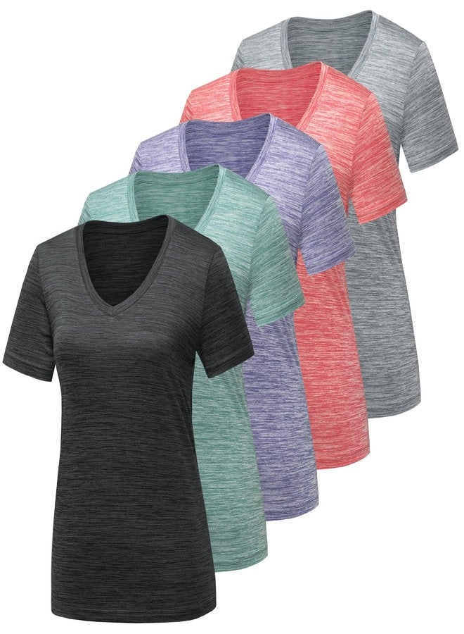 CE' CERDR 5/7 Pack Workout Shirts for Women, Moisture Wicking Quick Dry Active Athletic Women's Gym Performance T Shirts - Image 1
